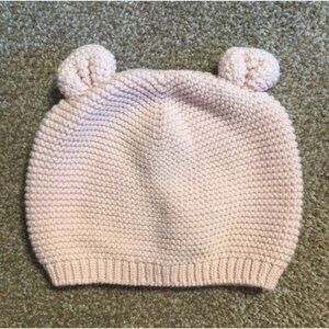 6M to 12M VGUC GAP Pink Knit Beanie Hat With Ears
